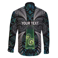 Personalised New Zealand Toki Family Matching Long Sleeve Bodycon Dress and Hawaiian Shirt Silver Fern Mix Aotearoa Maori Pattern
