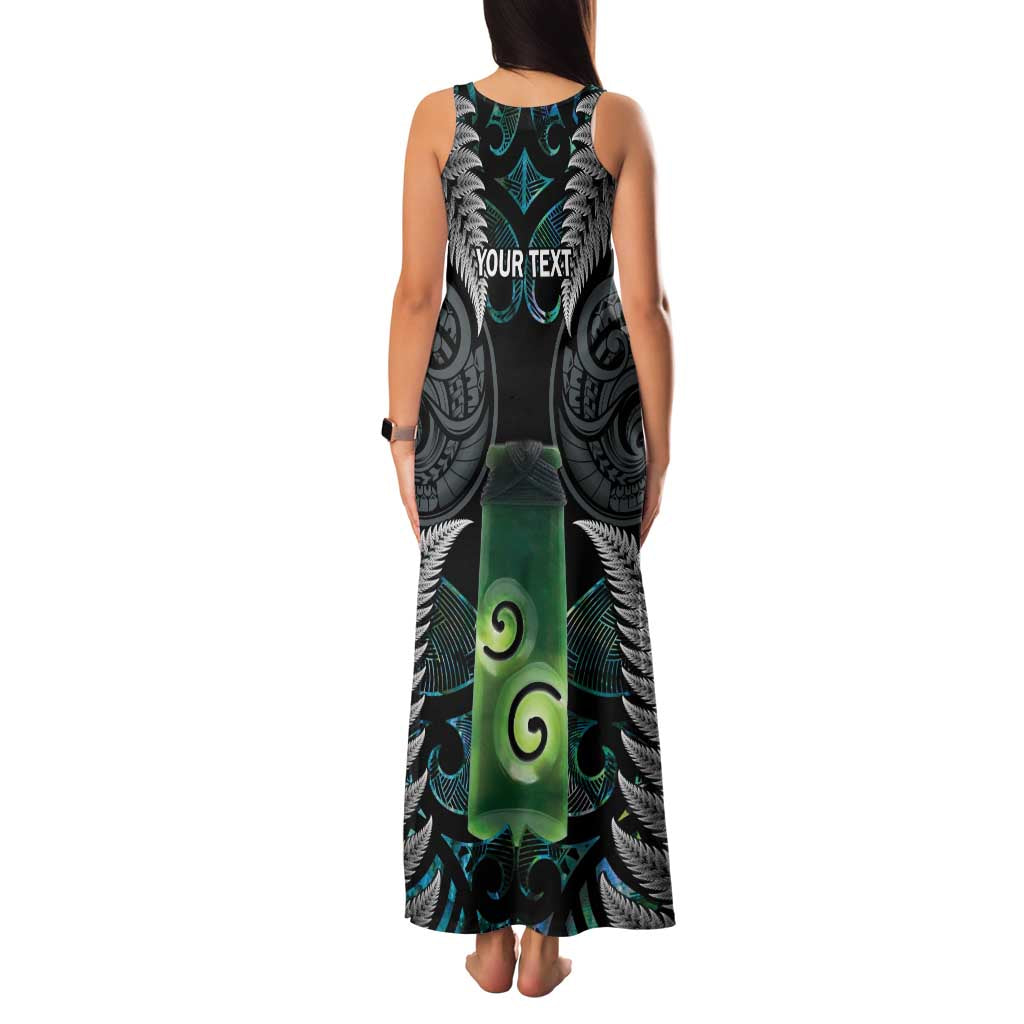 Personalised New Zealand Toki Family Matching Tank Maxi Dress and Hawaiian Shirt Silver Fern Mix Aotearoa Maori Pattern LT14 - Polynesian Pride