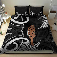 New Zealand Maripi Bedding Set Silver Fern Mix Aotearoa Maori Pattern