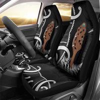 New Zealand Maripi Car Seat Cover Silver Fern Mix Aotearoa Maori Pattern
