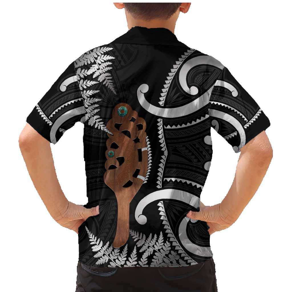 New Zealand Maripi Family Matching Mermaid Dress and Hawaiian Shirt Silver Fern Mix Aotearoa Maori Pattern LT14 - Polynesian Pride