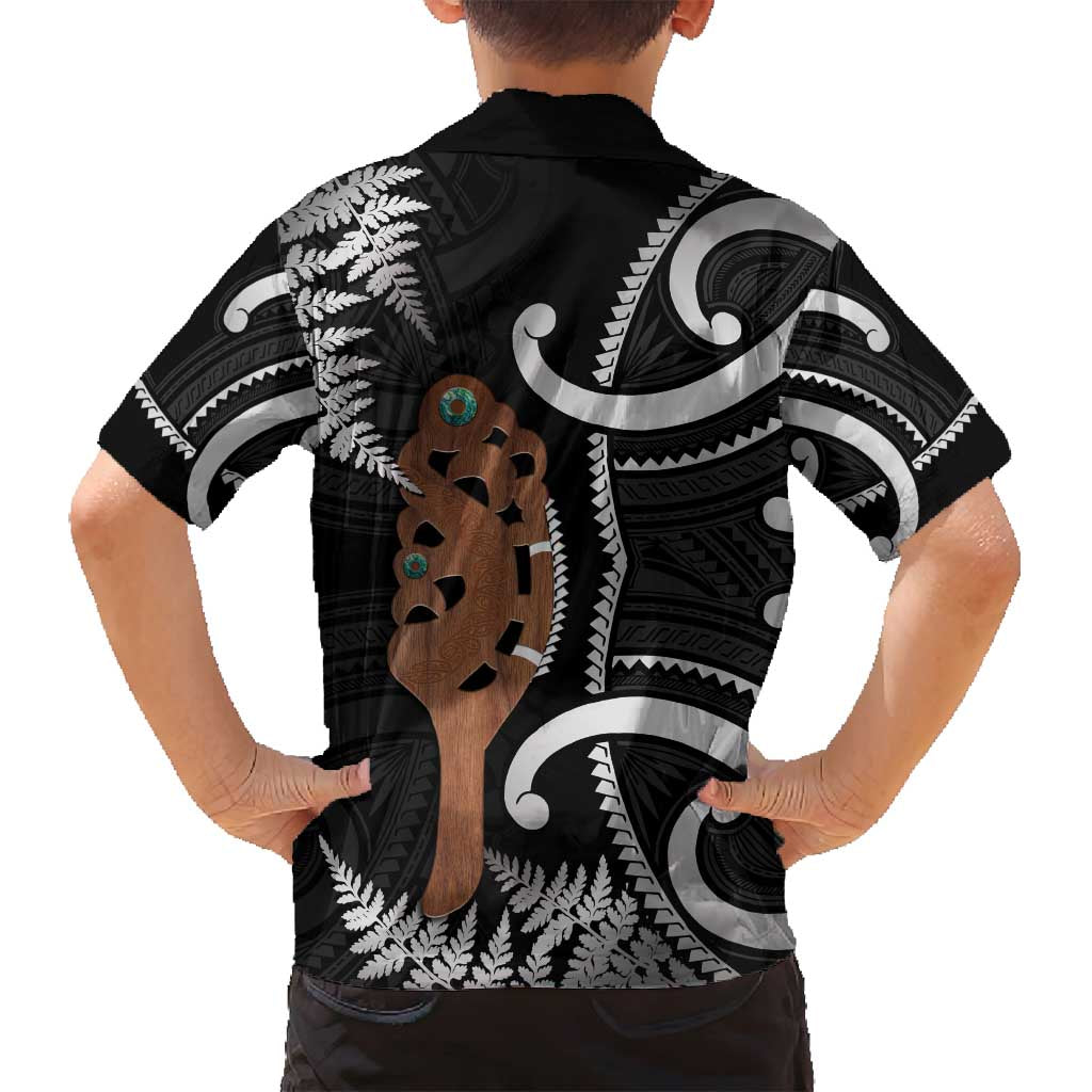 New Zealand Maripi Family Matching Tank Maxi Dress and Hawaiian Shirt Silver Fern Mix Aotearoa Maori Pattern LT14 - Polynesian Pride
