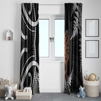 New Zealand Maripi Window Curtain Silver Fern Mix Aotearoa Maori Pattern