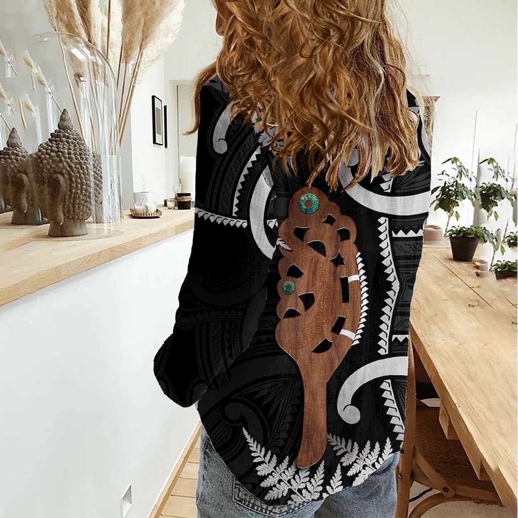 New Zealand Maripi Women Casual Shirt Silver Fern Mix Aotearoa Maori Pattern LT14 - Polynesian Pride
