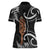 New Zealand Maripi Women Polo Shirt Silver Fern Mix Aotearoa Maori Pattern