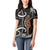 New Zealand Maripi Women Polo Shirt Silver Fern Mix Aotearoa Maori Pattern