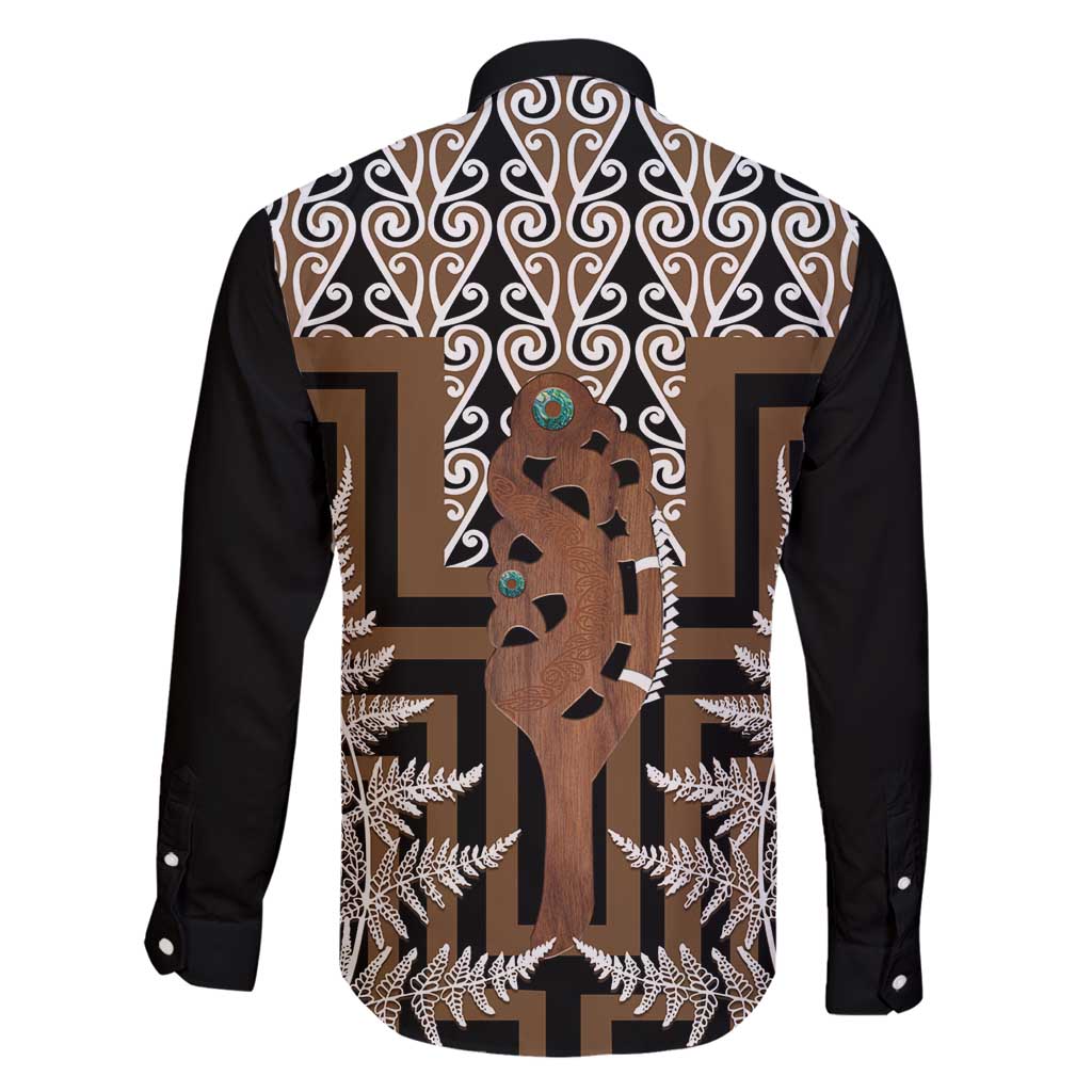 New Zealand Family Matching Long Sleeve Bodycon Dress and Hawaiian Shirt Maori Maripi Knife With Poutama Art