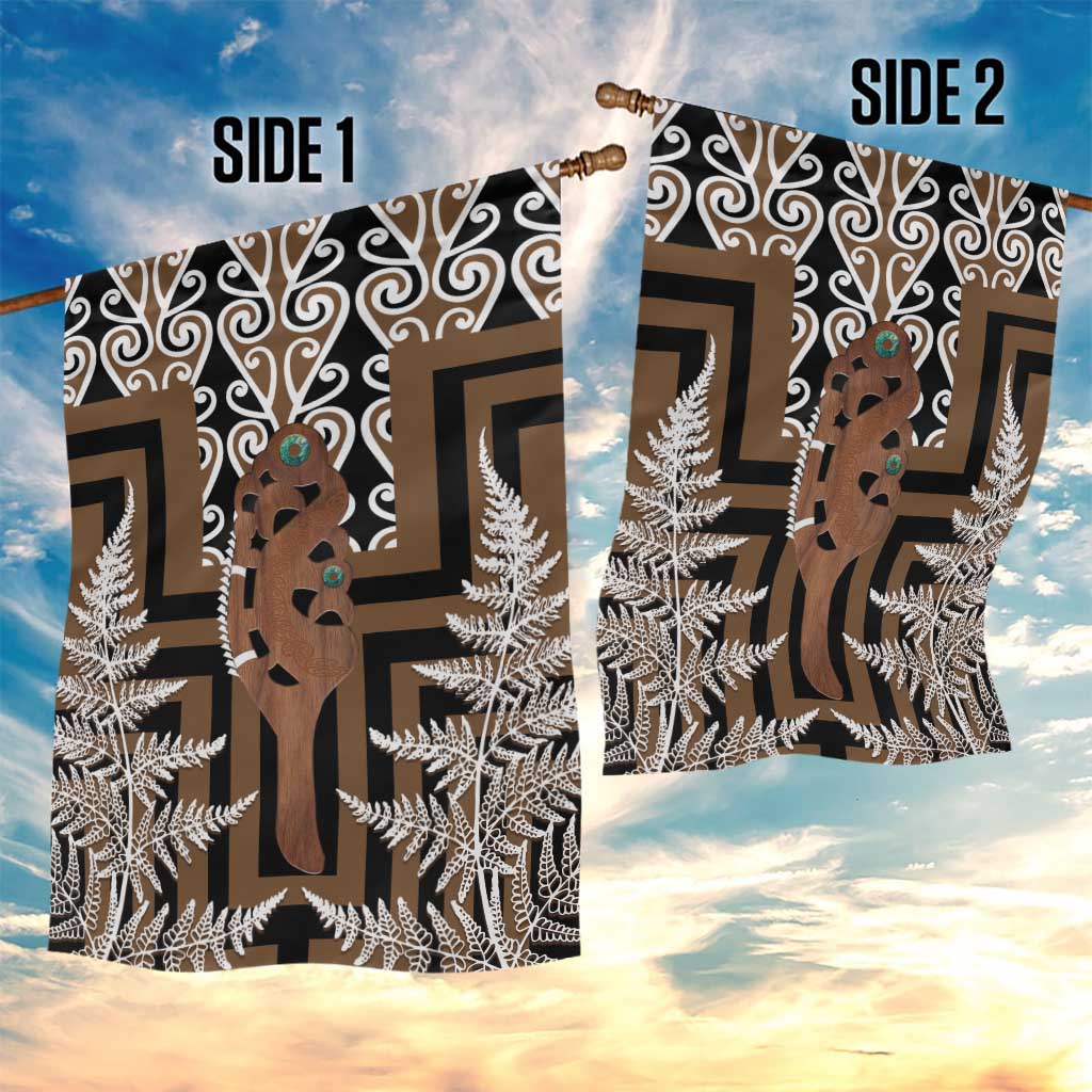 New Zealand Garden Flag Maori Maripi Knife With Poutama Art