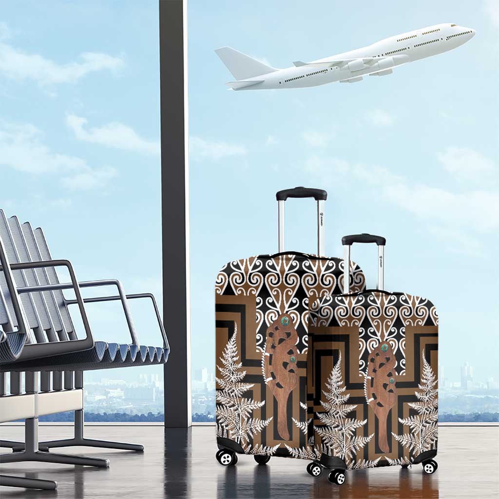 New Zealand Luggage Cover Maori Maripi Knife With Poutama Art