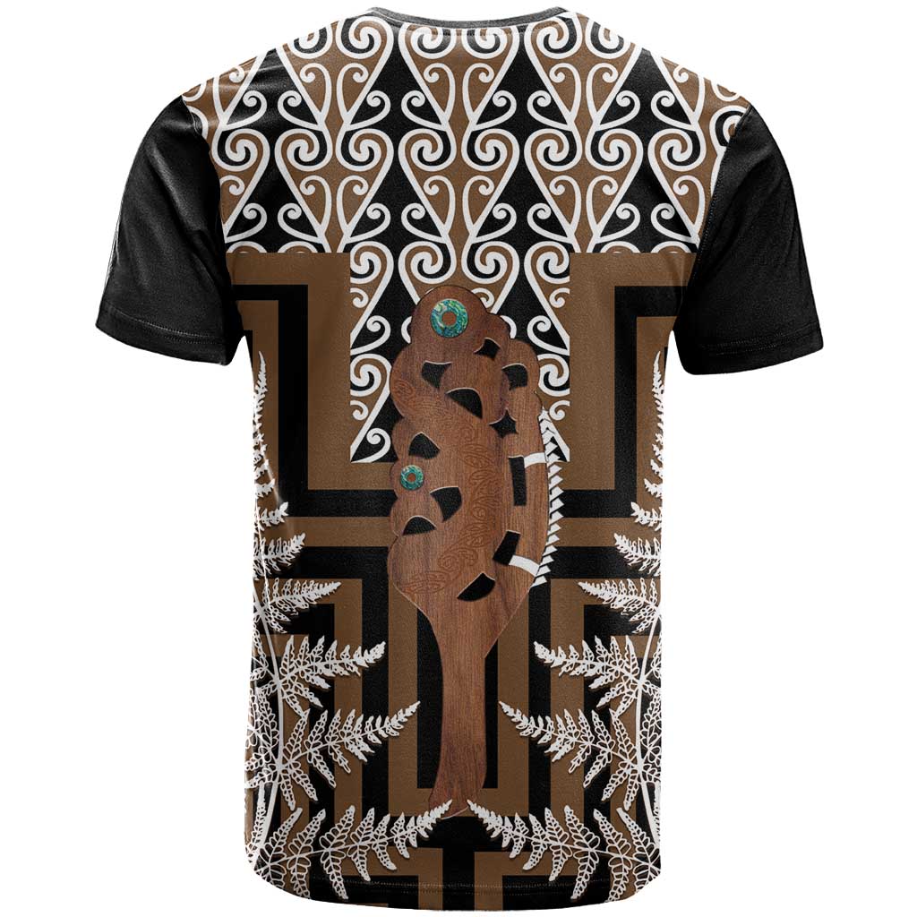 New Zealand T Shirt Maori Maripi Knife With Poutama Art LT14 - Polynesian Pride