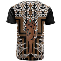 New Zealand T Shirt Maori Maripi Knife With Poutama Art LT14 - Polynesian Pride