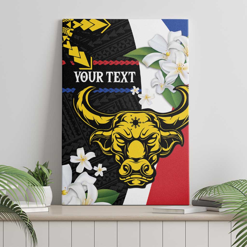 Personalised Philippines Carabao Canvas Wall Art Filipino Sun Mix Sampaguita Flower LT14 - Polynesian Pride
