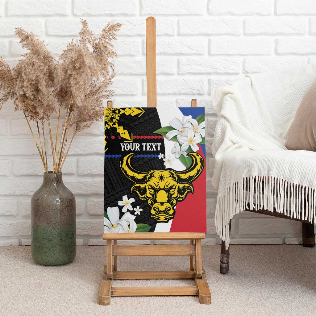 Personalised Philippines Carabao Canvas Wall Art Filipino Sun Mix Sampaguita Flower LT14 - Polynesian Pride