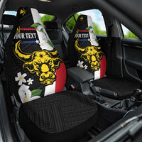 Personalised Philippines Carabao Car Seat Cover Filipino Sun Mix Sampaguita Flower LT14 One Size Black - Polynesian Pride