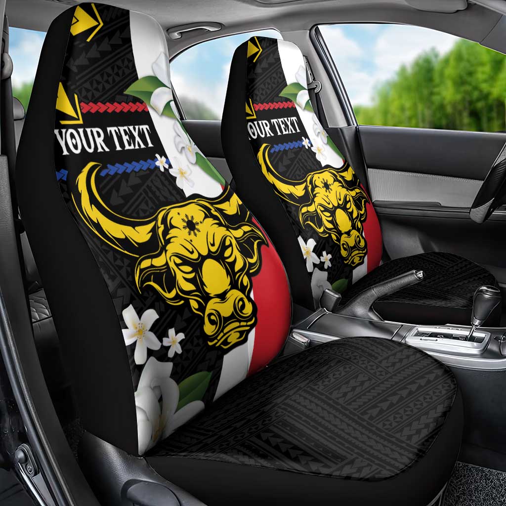 Personalised Philippines Carabao Car Seat Cover Filipino Sun Mix Sampaguita Flower LT14 - Polynesian Pride