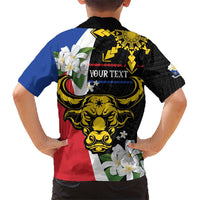 Personalised Philippines Carabao Kid Hawaiian Shirt Filipino Sun Mix Sampaguita Flower LT14 - Polynesian Pride