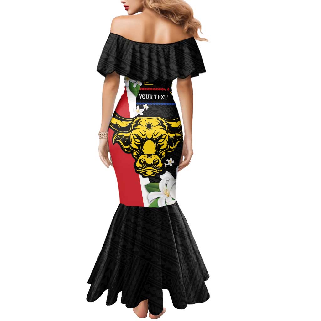 Personalised Philippines Carabao Mermaid Dress Filipino Sun Mix Sampaguita Flower LT14 - Polynesian Pride