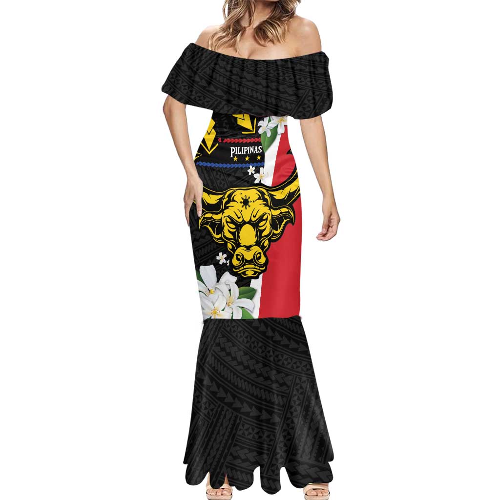 Personalised Philippines Carabao Mermaid Dress Filipino Sun Mix Sampaguita Flower LT14 - Polynesian Pride