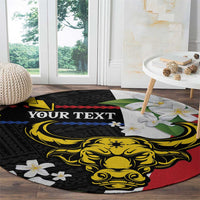 Personalised Philippines Carabao Round Carpet Filipino Sun Mix Sampaguita Flower LT14 - Polynesian Pride