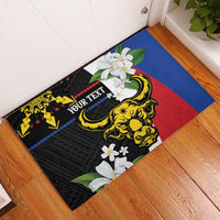 Personalised Philippines Carabao Rubber Doormat Filipino Sun Mix Sampaguita Flower LT14 - Polynesian Pride