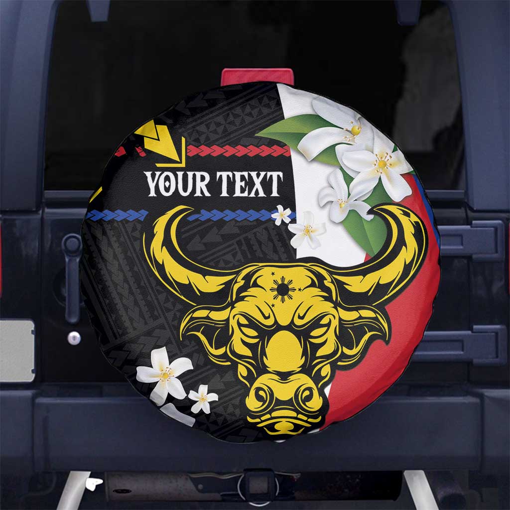 Personalised Philippines Carabao Spare Tire Cover Filipino Sun Mix Sampaguita Flower LT14 - Polynesian Pride
