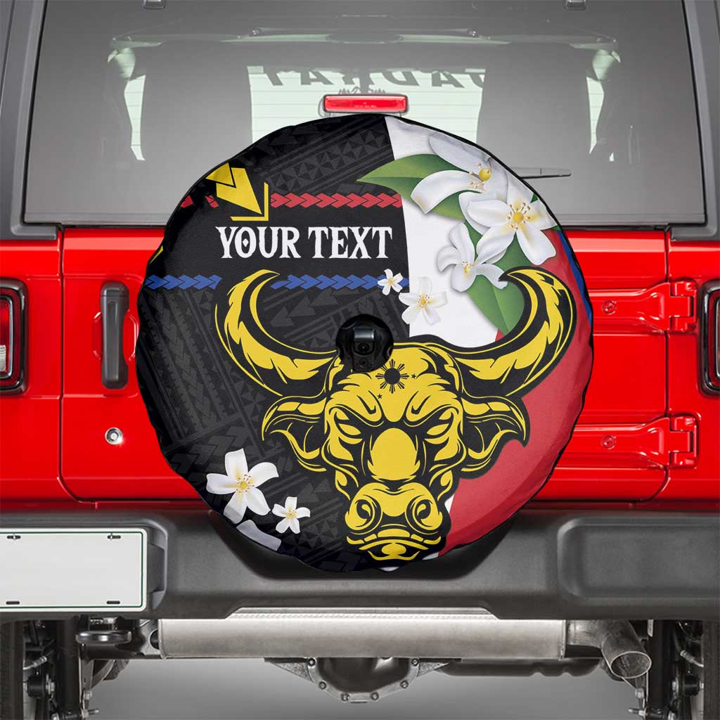 Personalised Philippines Carabao Spare Tire Cover Filipino Sun Mix Sampaguita Flower LT14 - Polynesian Pride