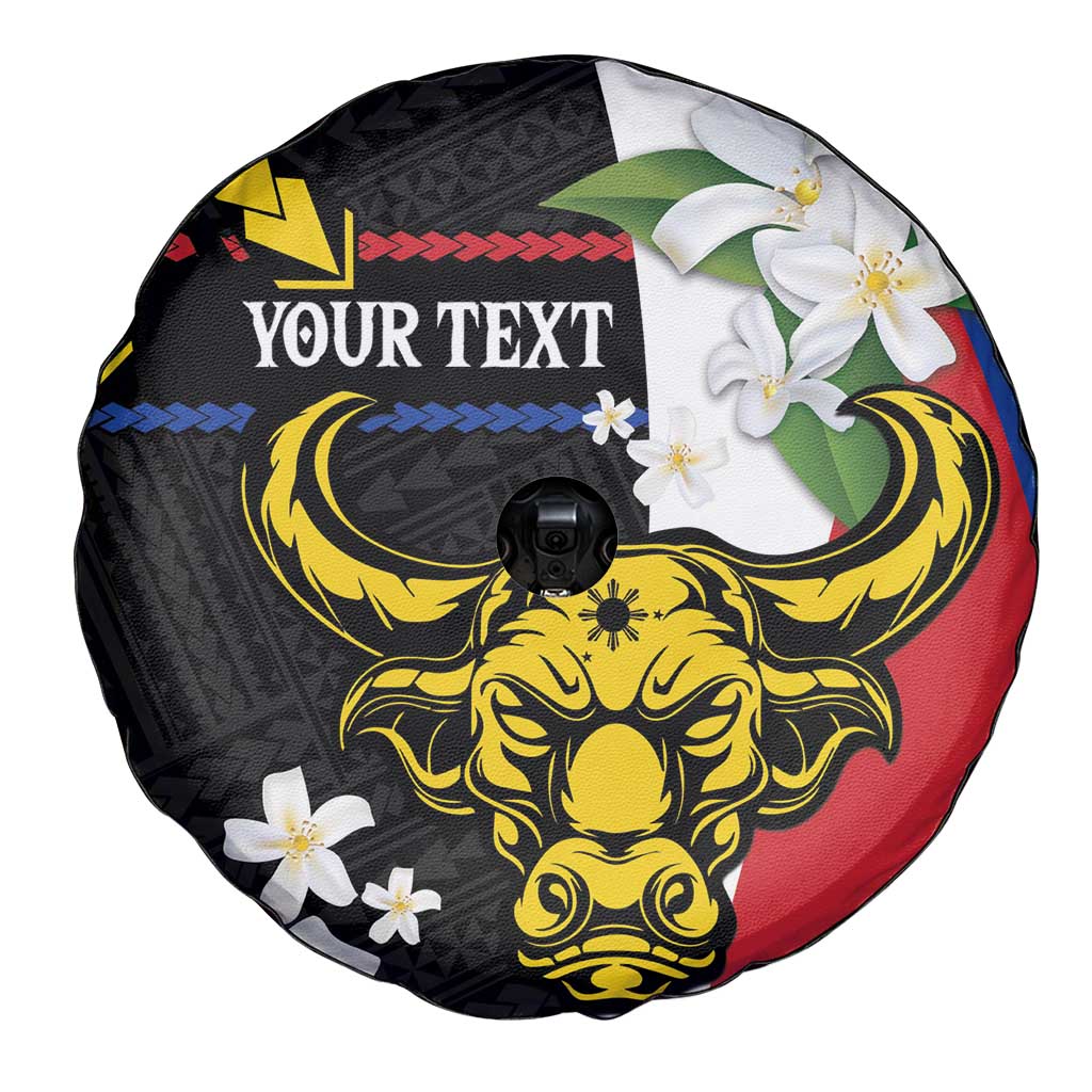 Personalised Philippines Carabao Spare Tire Cover Filipino Sun Mix Sampaguita Flower LT14 - Polynesian Pride