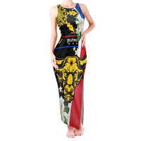 Personalised Philippines Carabao Tank Maxi Dress Filipino Sun Mix Sampaguita Flower LT14 Women Black - Polynesian Pride