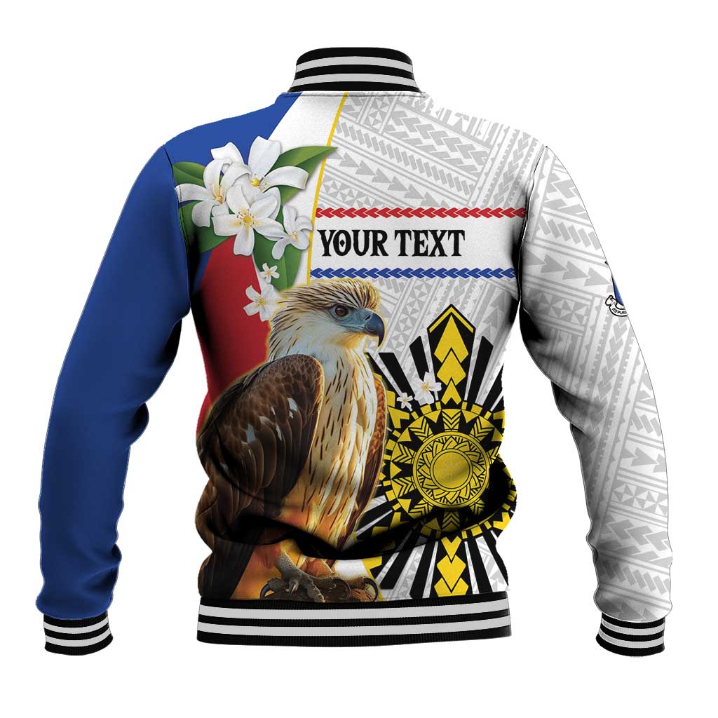 Personalised Philippines Eagle Baseball Jacket Filipino Sun Mix Sampaguita Flower