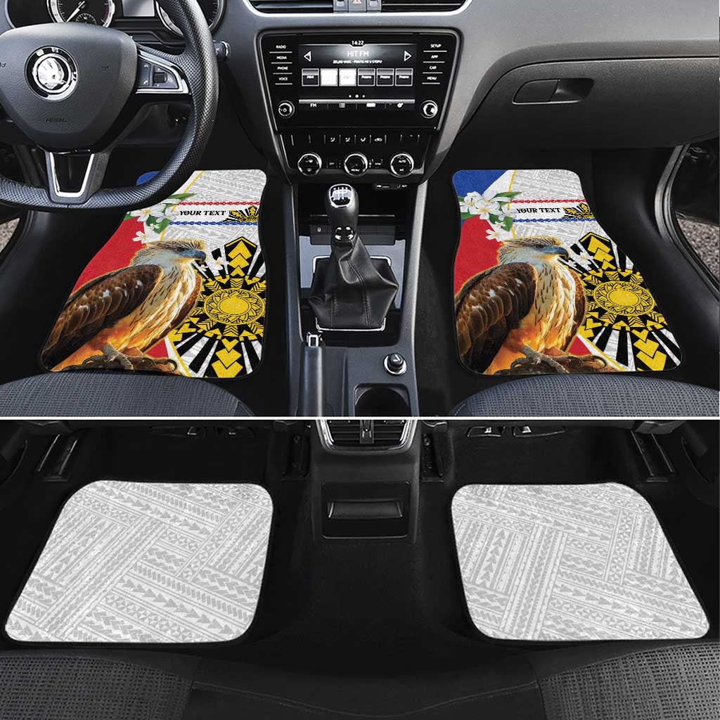 Personalised Philippines Eagle Car Mats Filipino Sun Mix Sampaguita Flower