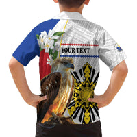 Personalised Philippines Eagle Family Matching Puletasi and Hawaiian Shirt Filipino Sun Mix Sampaguita Flower