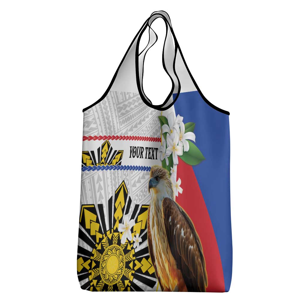 Personalised Philippines Eagle Grocery Bag Filipino Sun Mix Sampaguita Flower LT14 - Polynesian Pride