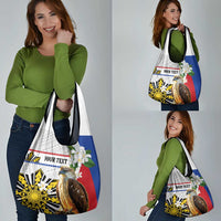 Personalised Philippines Eagle Grocery Bag Filipino Sun Mix Sampaguita Flower LT14 - Polynesian Pride