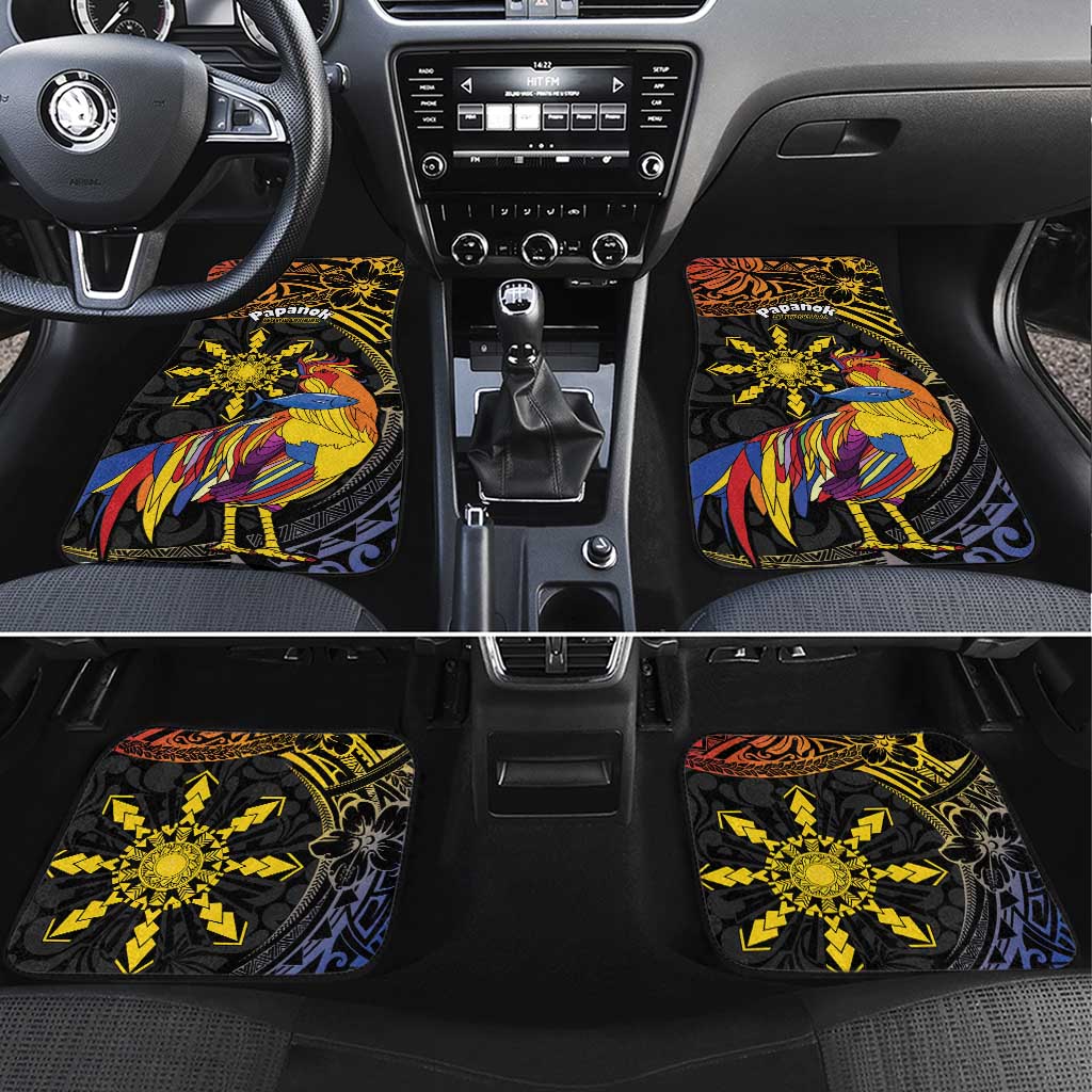 Philippines Sarimanok Car Mats Papanok Legendary Bird Okir Polynesian Pattern