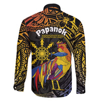 Philippines Sarimanok Family Matching Off The Shoulder Long Sleeve Dress and Hawaiian Shirt Papanok Legendary Bird Okir Polynesian Pattern