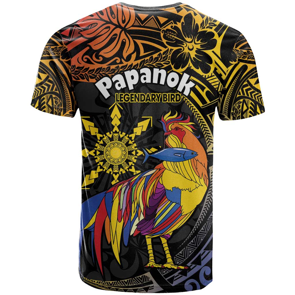Philippines Sarimanok T Shirt Papanok Legendary Bird Okir Polynesian Pattern
