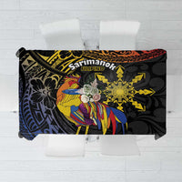 Philippines Sarimanok Tablecloth Papanok Legendary Bird Okir Polynesian Pattern
