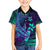 Purple Polynesian Family Matching Outfits Off Shoulder Maxi Dress And Hawaiian Shirt Tribal Hammerhead Shark LT14
