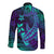 Purple Polynesian Family Matching Outfits Off Shoulder Maxi Dress And Hawaiian Shirt Tribal Hammerhead Shark LT14