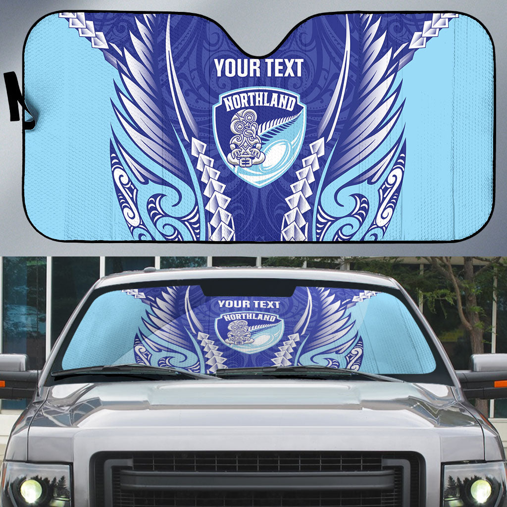 Northland 2026 Rugby Custom Auto Sun Shade NZ Maori Silver Fern LT14 Blue - Polynesian Pride
