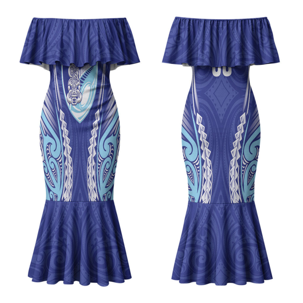 Northland 2026 Rugby Custom Couples Matching Mermaid Dress and Long Sleeve Button Shirt NZ Maori Silver Fern LT14 - Polynesian Pride