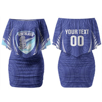 Northland 2026 Rugby Custom Couples Matching Off Shoulder Short Dress and Long Sleeve Button Shirt NZ Maori Silver Fern LT14 - Polynesian Pride