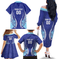 Northland 2026 Rugby Custom Family Matching Off The Shoulder Long Sleeve Dress and Hawaiian Shirt NZ Maori Silver Fern LT14 - Polynesian Pride