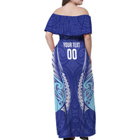 Northland 2026 Rugby Custom Family Matching Off Shoulder Maxi Dress and Hawaiian Shirt NZ Maori Silver Fern LT14 - Polynesian Pride