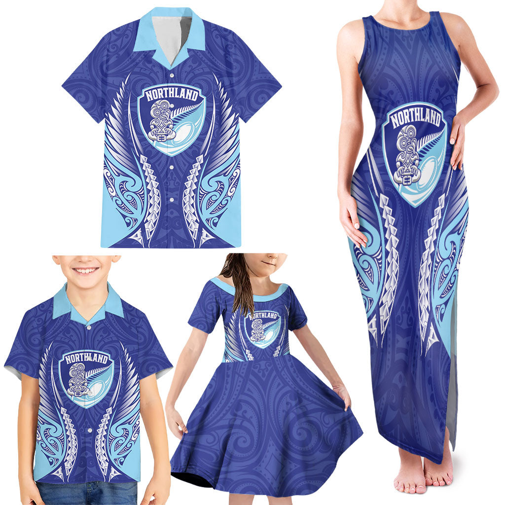 Northland 2026 Rugby Custom Family Matching Tank Maxi Dress and Hawaiian Shirt NZ Maori Silver Fern LT14 - Polynesian Pride