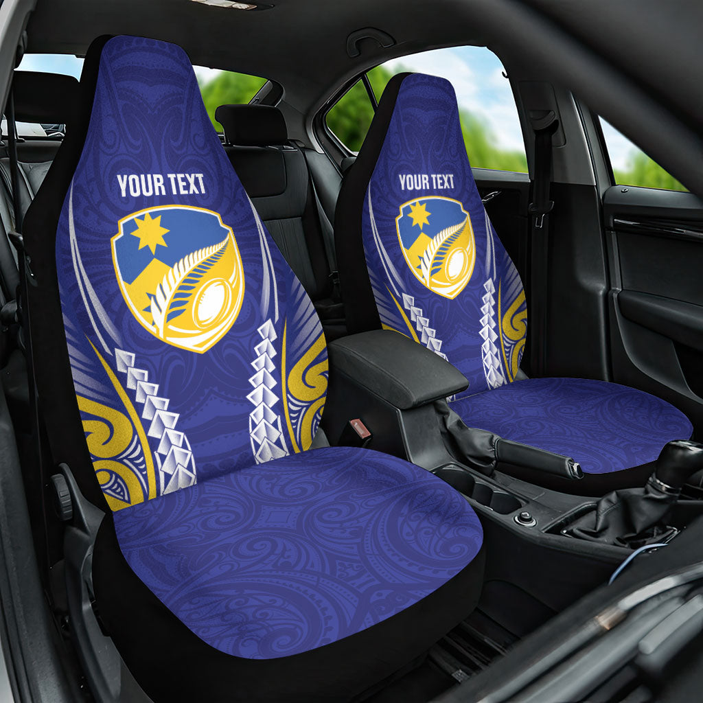 Otago 2026 Rugby Custom Car Seat Cover NZ Maori Silver Fern LT14 One Size Blue - Polynesian Pride