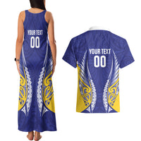 Otago 2026 Rugby Custom Couples Matching Tank Maxi Dress and Hawaiian Shirt NZ Maori Silver Fern LT14 - Polynesian Pride