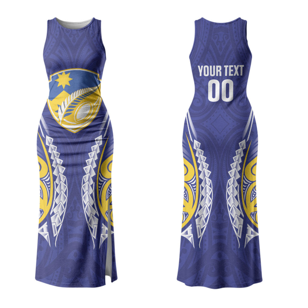 Otago 2026 Rugby Custom Couples Matching Tank Maxi Dress and Long Sleeve Button Shirt NZ Maori Silver Fern LT14 - Polynesian Pride