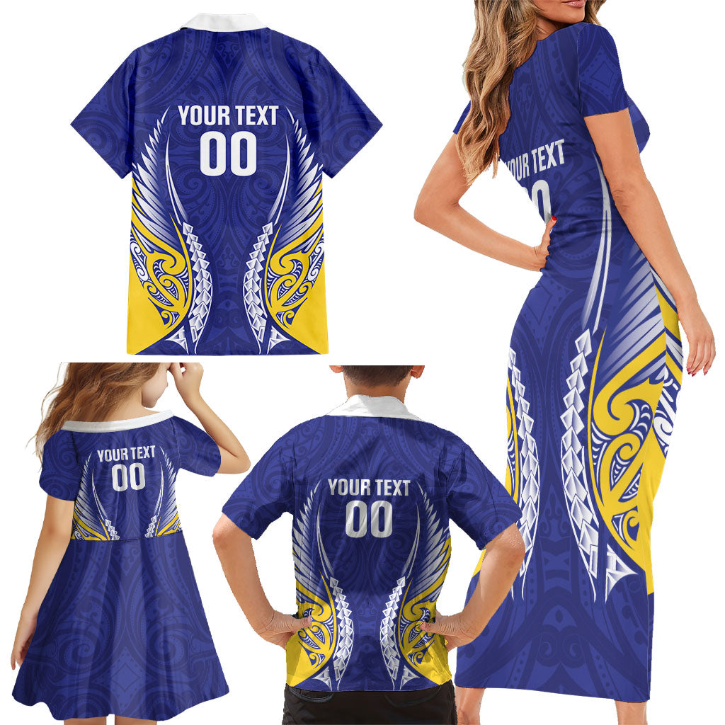 Otago 2026 Rugby Custom Family Matching Short Sleeve Bodycon Dress and Hawaiian Shirt NZ Maori Silver Fern LT14 - Polynesian Pride