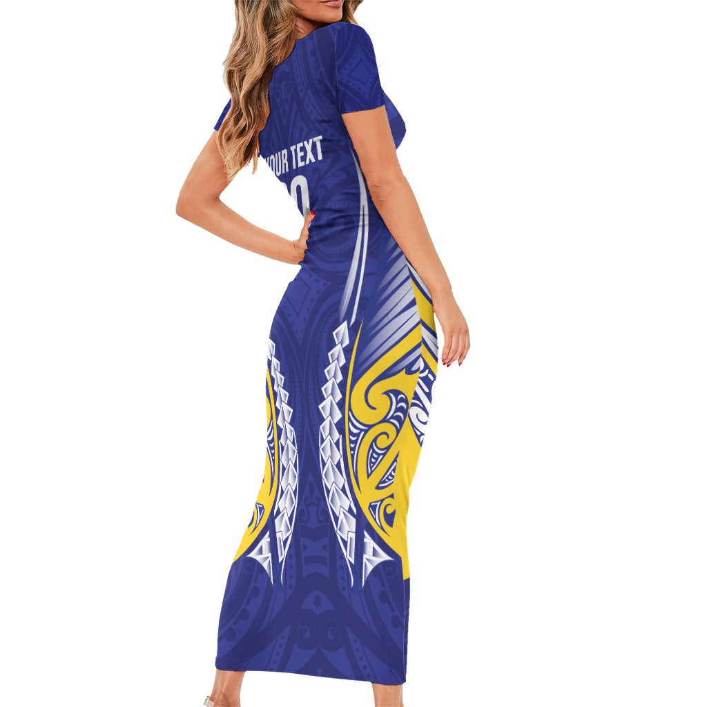 Otago 2026 Rugby Custom Family Matching Short Sleeve Bodycon Dress and Hawaiian Shirt NZ Maori Silver Fern LT14 - Polynesian Pride